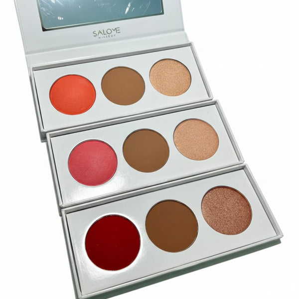 TRIO DE CONTORNO, ILUMINADOR Y BLUSH CREAM SALOME