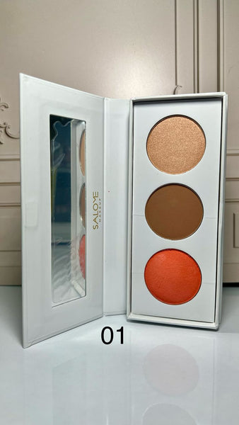 TRIO DE CONTORNO, ILUMINADOR Y BLUSH CREAM SALOME