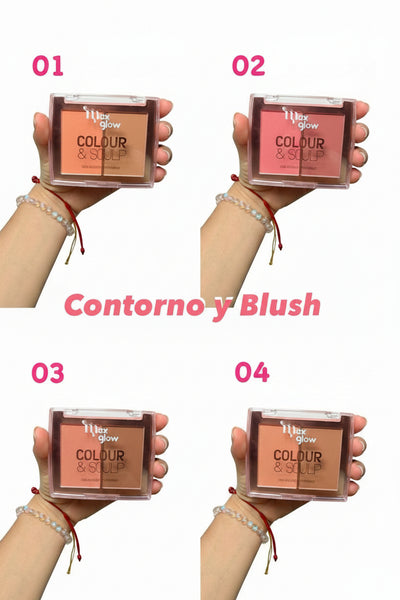 DUO BLUSH Y CONTORNO MAXGLOW